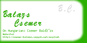 balazs csemer business card